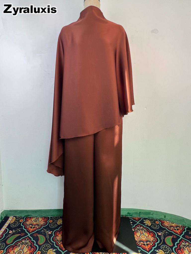 New Fashion Women's Long Sleeve Irregular Top High Waist Slim Fit Wide Leg Pants Set