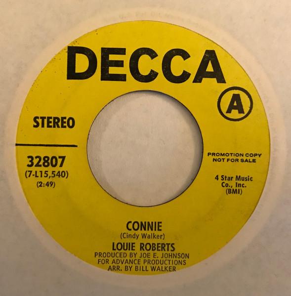 

7inch Record LOUIE ROBERTS - Connie / Sandy 32807 Decca 1971 US Pop Used