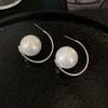 Fashion Circle Round Big Circle Earrings For Women Korean Simulated Pearl Drop Eariing Girls Party Wedding Jewelry Gifts