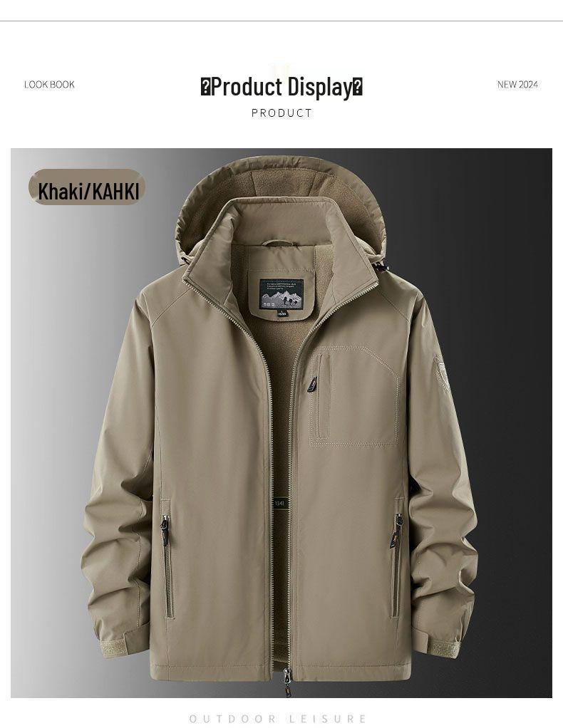 Men's High-End Windproof Fleece Jacket - Autumn/Winter Casual Outdoor Workwear