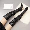 Fashion 2025 Winter New Long Boots Women's Thin Heel Pointed White High Heels Knee Boots Leg Repair Long Boots