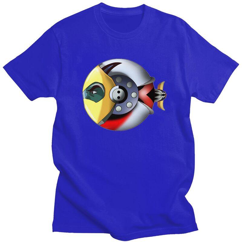 Niestandardowy T-shirt Męski UFO Robot Grendizer Goldorak 100% Bawełna Koszulka Codzienna Krótki Rękaw Dopasowany Krój Ubranie Prezent