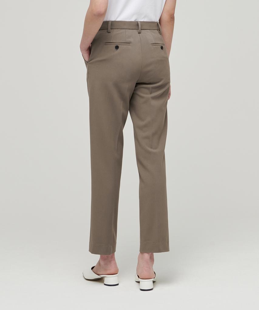 MUSINSA STANDARD WOMAN Women'S Slim Straight Hidden Elastic Waist Slacks [Dusty Beige]