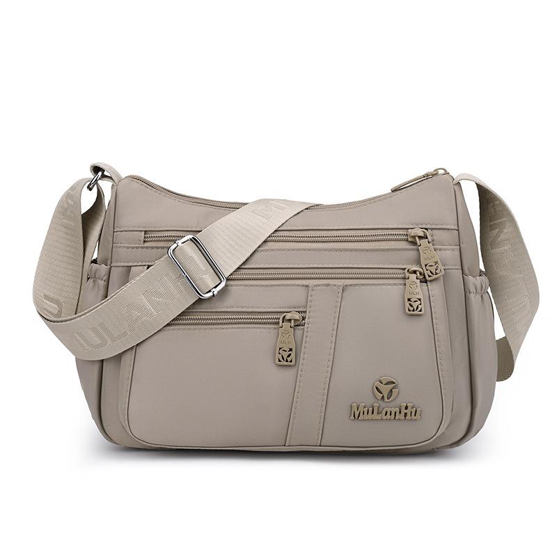Borsa a tracolla in nylon multi-tasche con tracolla larga regolabile Borsa a spalla casual per donna Viaggi quotidiani