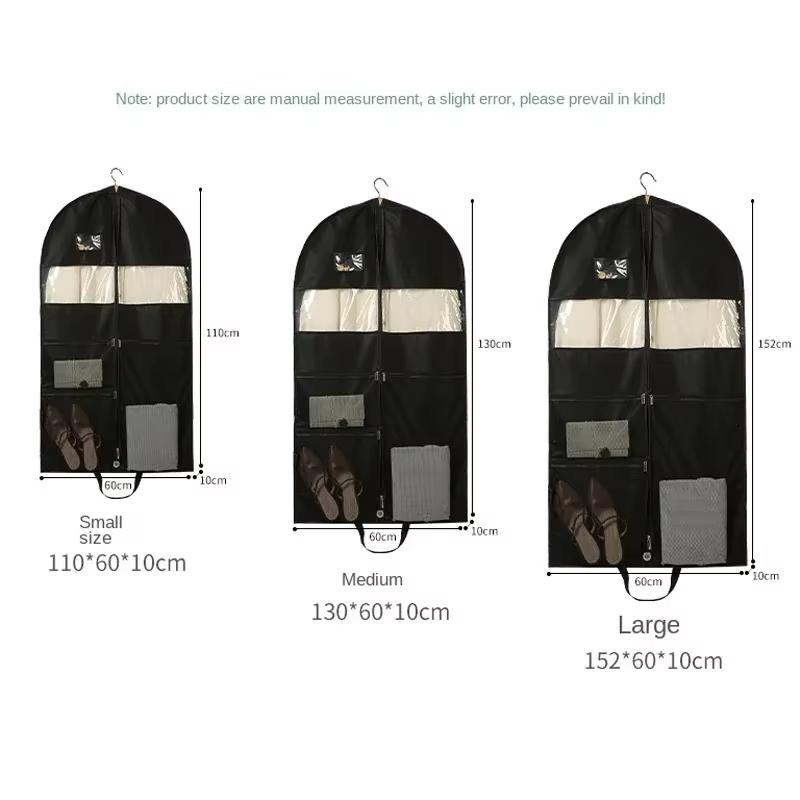 1 szt. Pokrowiec na ubrania, torby do przechowywania, włóknina, składany ochraniacz na płaszcz i garnitur, wiszące torby do przechowywania, organizer do szafy domowej