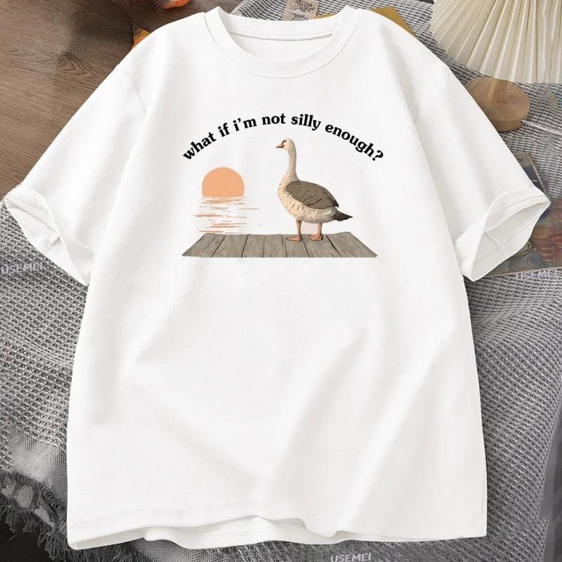 Funny Goose T-Shirt Duck Tshirt Trending Tee Print T-Shirt Casual Short Sleeve O-Neck Tshirt Vintage Clothing Tee Loose Clothing