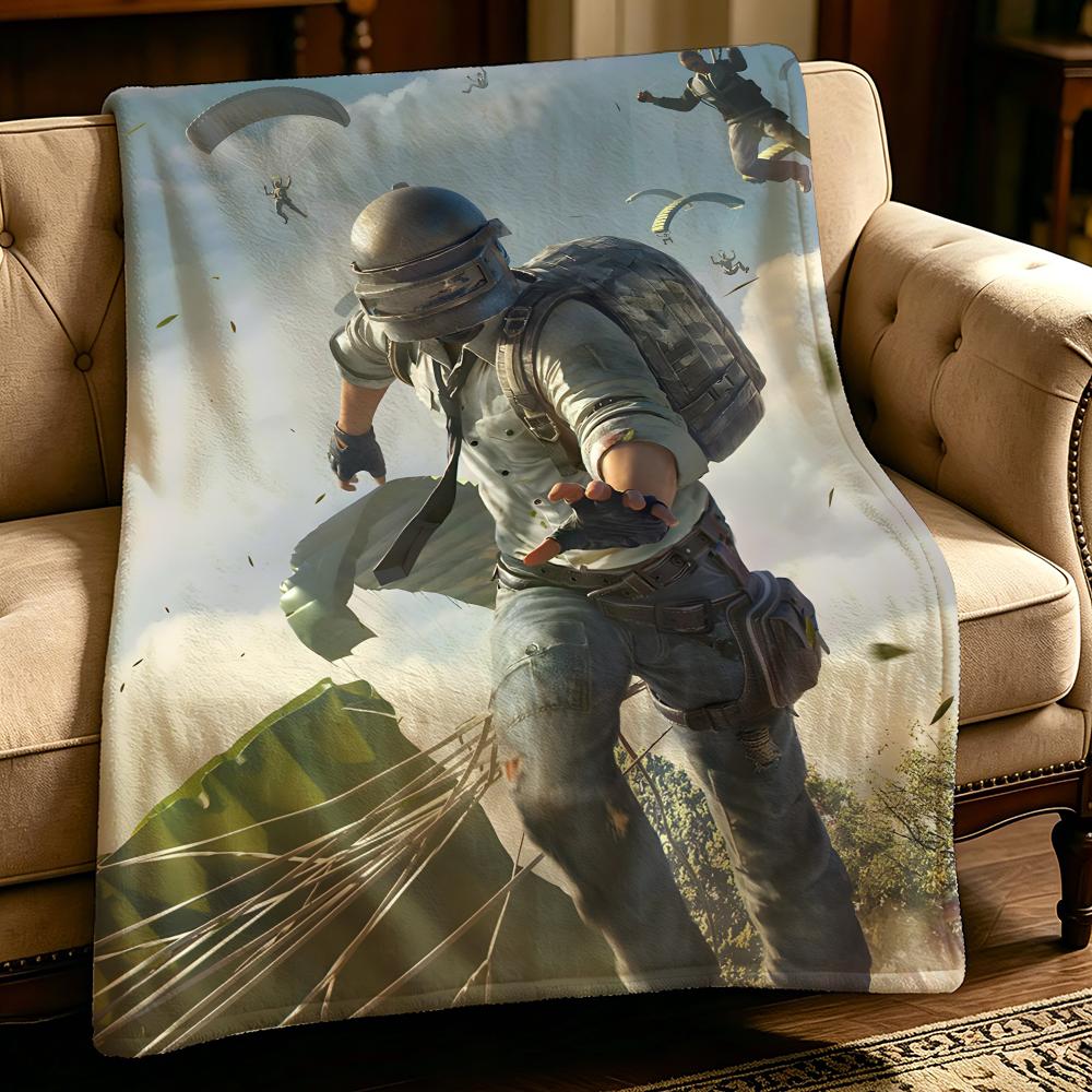 Spiel P-PUBG-G Dicker Komfort Flanell-Steppdecke, Vielseitig einsetzbar Innen Außen Tägliches Nickerchen