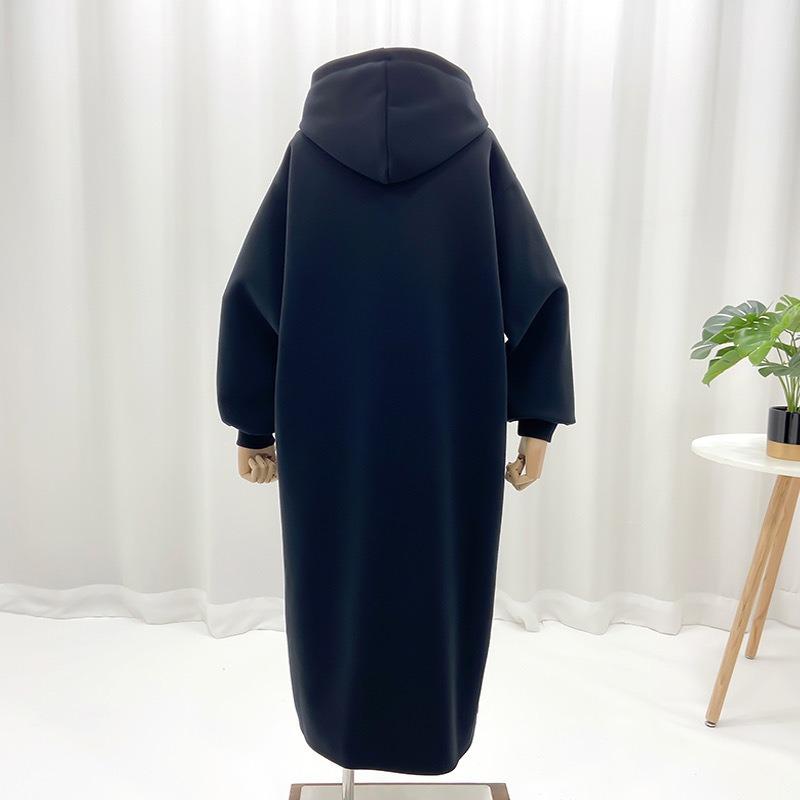 YYFS Women's Fashion Fall Winter Long Sleeve Hooded Loose Waistline Casual Dresses