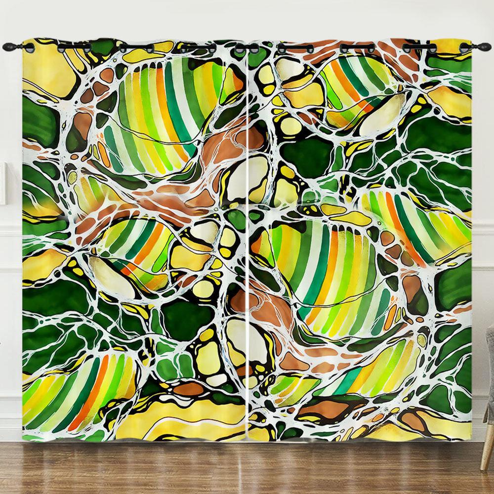 Vorhang Graffiti Blumen Und Pflanzen 3D Digitaldruck Verdunkelungsvorhang Ösen