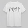 Women's Plus Size Trend Classic T-Shirt Autumn Wind Flower Black Line Art Tee