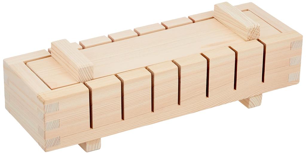 Wooden pressed sushi Yatsugiri BSS23 tray, (white wood),