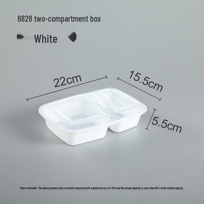 Disposable Rectangular Two-Compartment Food Container