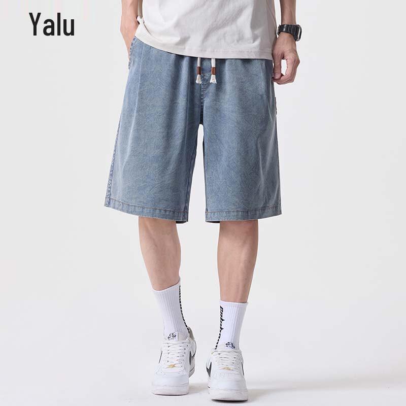 Yalu Men s Loose Fit Tencel Denim Cargo Shorts 2XL