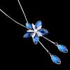 Elegant Windmill Flower Rhinestone Tassels Pendant Sweater Chain Women Necklace