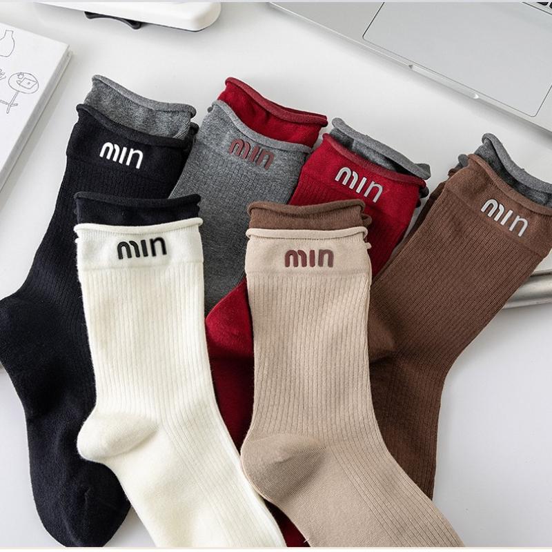 Ankora Rote Herbst- und Wintersocken bis zur Wade, vielseitige, lässige Trend-Damensocken