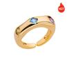Zircon Square Finger Rings for Women Gold Irregular Stainless Steel Ring Engaement Wedding Aesthetic Jewelry Gift