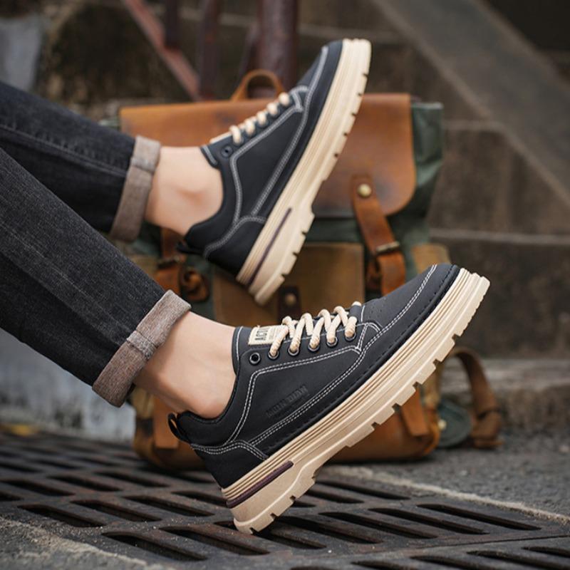 Men Low Top Ankle Boots 2025 Spring Wear-resistant Comfortable Thickness Casual Sneakers Male Loafers Outdoor No Slip Work Shoes