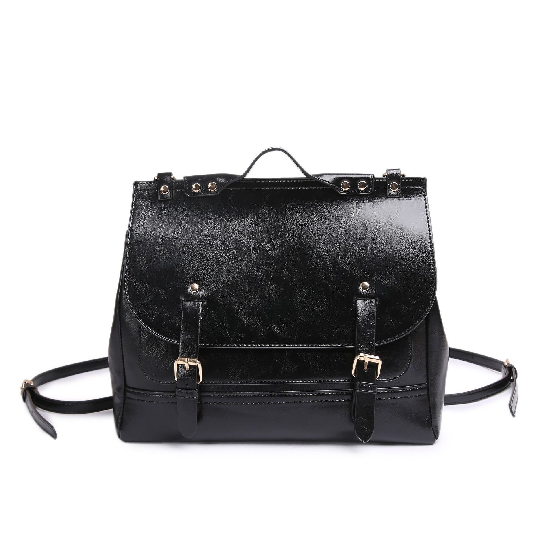 

Niche Retro Backpacking Crossbody Postman Bag High-end Sense of British College Style Three-Purpose Cambridge Backpack чорний