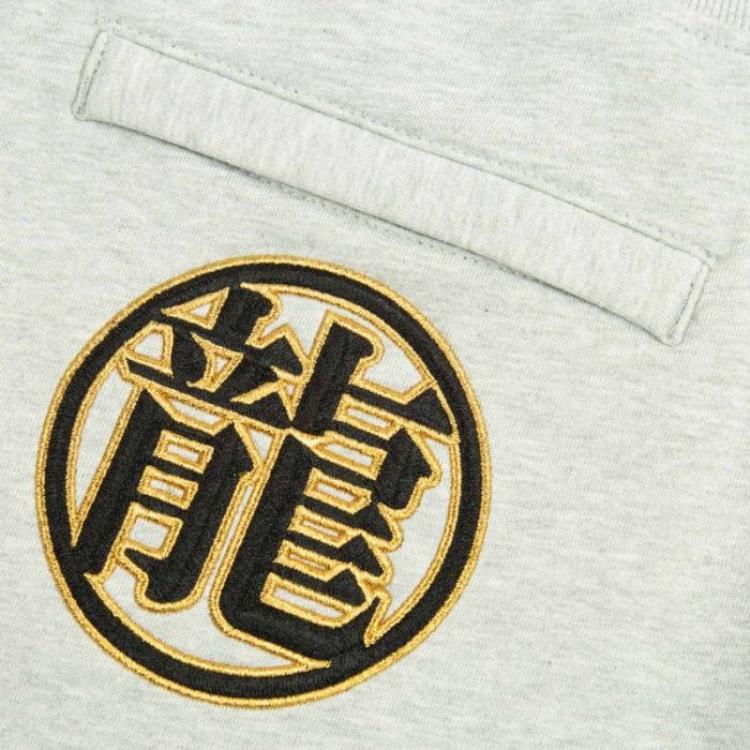 Evisu × Dragon Ball Z Buddha Head And Super Saiyan Print Sweatpants Unisex Sweatpants Gray 2EADRM1SP307ST