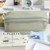 Cosmetics Storage Mesh Pencil Case Solid Color Stationery Storage Bag Creative Makeup Bag  Gifts