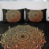 3Pcs Duvet Cover Set, Bronzing Mandala Print Bedding Set, Soft Comfortable Duvet Cover, For Bedroom, Guest Room Christmas Gifts