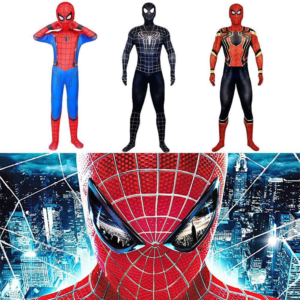 Spider-man No Way Home Amazing Iron Black Cosplay Costume Suit For All Ages