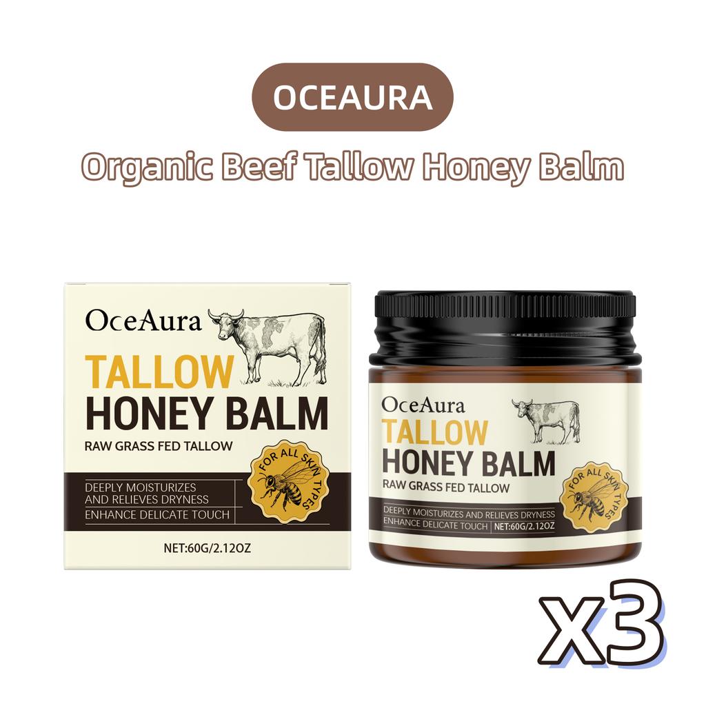 Organic Beef Tallow Honey Balm Lock Moisture Soften Rough Skin Smoother Texture Natural Formula Face Body Moisturizer
