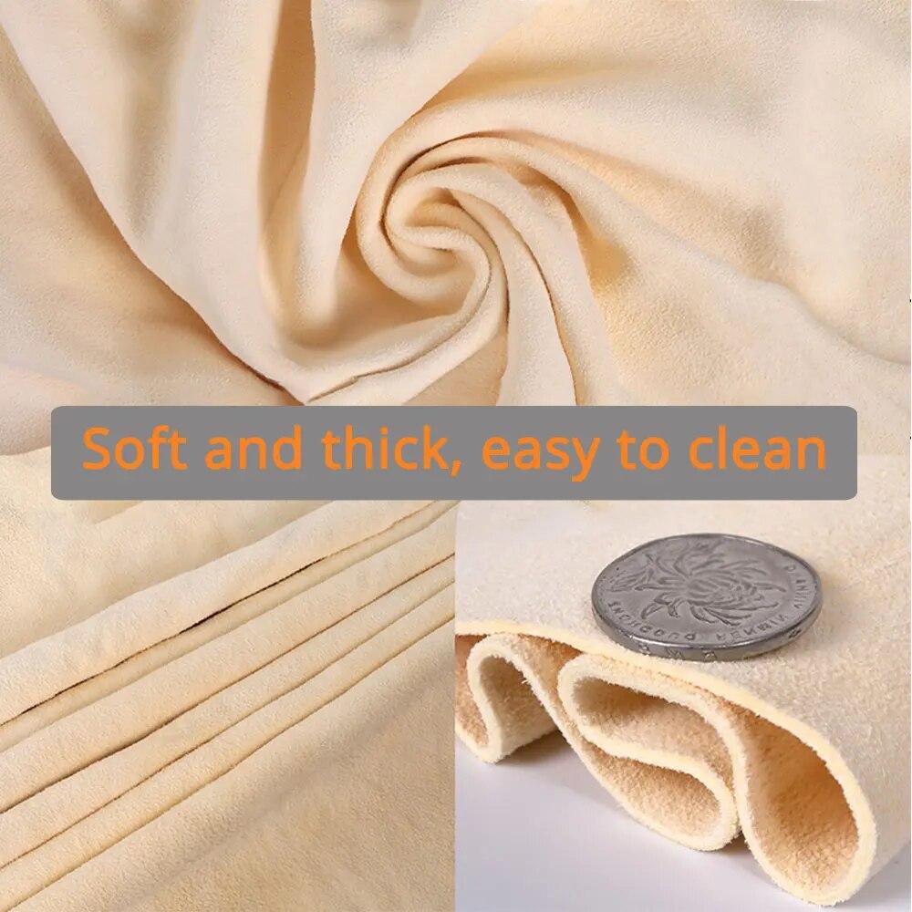 40x70CM Natural Deer Skin Cleaning Cloth for Car Wash Care, Quick Dry Cleaning Towels, High Water Absorption Glass Drying Cloth