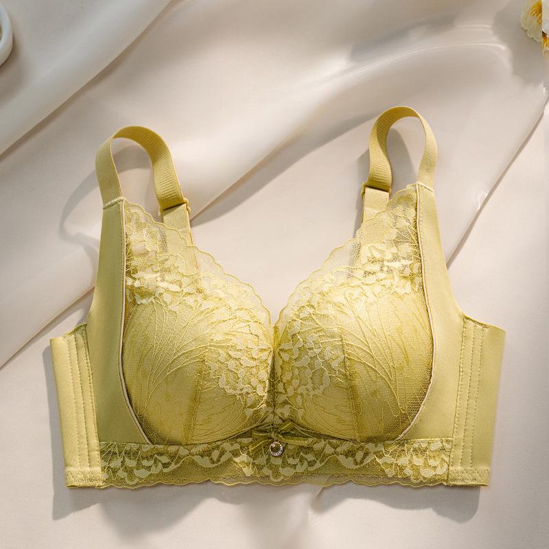 French Lace Bra Women's Gathering Bra Breast Collection Anti Sagging No Steel Ring Adjustable Thin Bra
