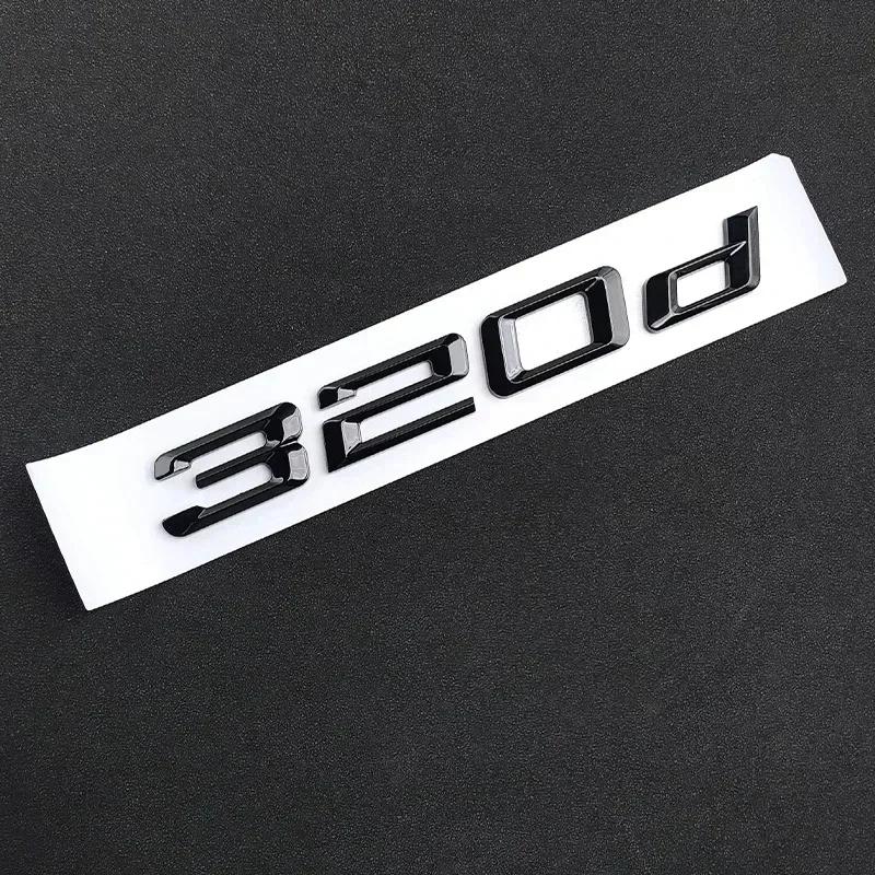 3D ABS Chrome Matt Black 320d Logo Emblem Car Rear Trunk Letters Sticker For BMW 320d E46 E90 E92 F30 F31 G20 Auto Accessories