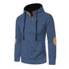 Men Fleece Lined Hoodie Warm Casual Sweatshirt with Button Hood Cozy Thickened Pullover for Autumn Winter Daily Wear Sports School Street
