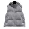 Dámská šedá péřová vesta s kapucí - Podzim/Zima 2025 - Jedinečný korejský chic design