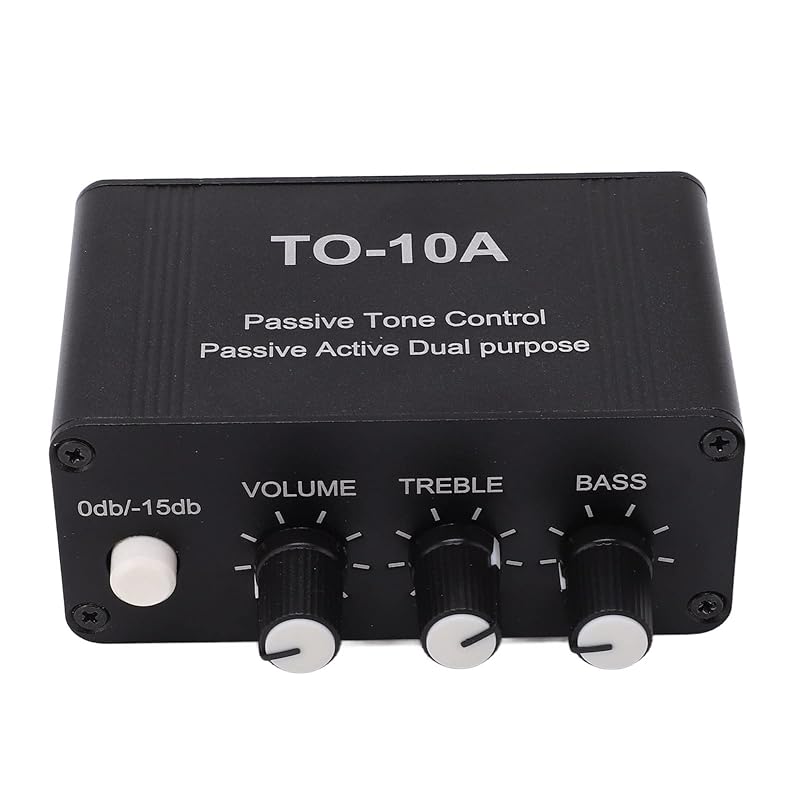 

Hilitand preamplifier small stereo audio preamplifier headphone amplifier 3.5mm Treble/bass volume control NE5532