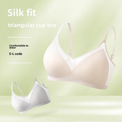 Reggiseno Tangge in Seta Senza Cuciture a Coppa Triangolare - Sottilissimo, Traspirante, Delicato sulla Pelle in Seta di Gelso per Seno Piccolo