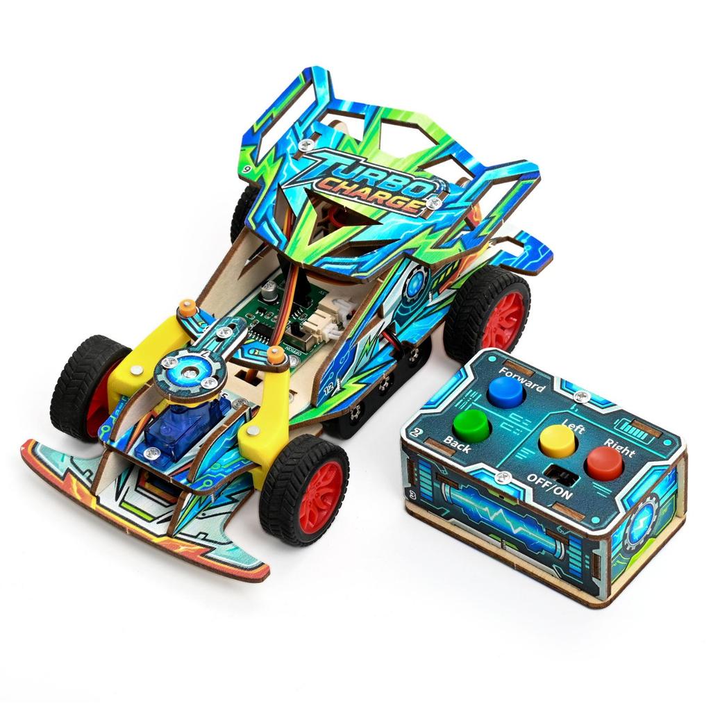 UV-Printed Remote Control Rear-Wheel Drive Car Model for Students' Science Education and Craft Projects
