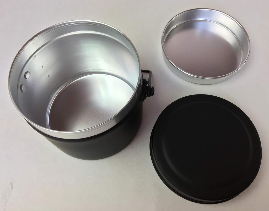 Maekawa Metal BBQ Supplies, Black, 18cm Wide x 15.5cm Deep x 13.3cm High, Round Rice Cooker, 4-Cup Capacity