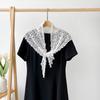 White Lace Shawl Fake Collar Hip Scarf Simple Flower Scarves  Female