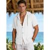 Men S Short Sleeve Hooded Open Front Shirt Loose Breathable Summer Casual