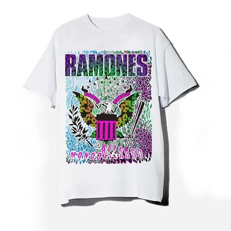 ZX The Ramones Legendary American Punk Band Rock Music Cotton Print ShortSleeved TShirt M