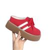 Small Inner Height Increase 8 Red Half Slippers Women's Thick-soled One-pedal Lazy Shoes Without Heels