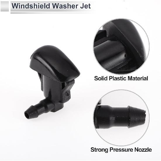 Bico Limpador de Para-brisa para Toyota Tacoma 2001-2004 Dianteiro C/ Conector Y de 3 Peças Mangueira Plástico Preto Car GJ6E67510B 1 Conjunto