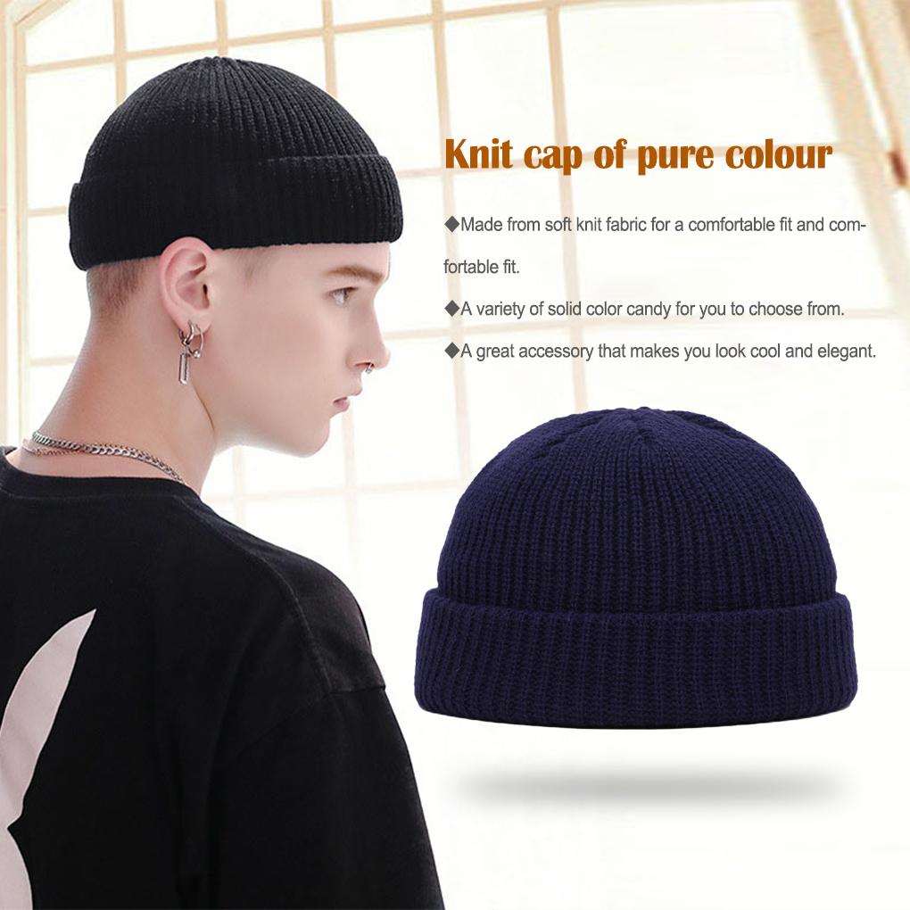 Men Women Beanie Casual Hat Solid Dressing Color Comfortable Headwear Elastic Cold Headgear Winter Cap Weather Clothing
