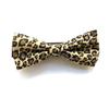[HANG OVER] [Made In Japan] Semi-butterfly Cotton Denim Leopard Print Glen Check Bow Tie (Leopard Print)