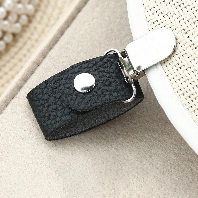 

Красочный зажим для шляпы для путешествий на сумку, багаж, ПУ кожа, держатель для шляпы, зажим, многофункциональный зажим-утка, застежки, уличный аксессуар чёрный