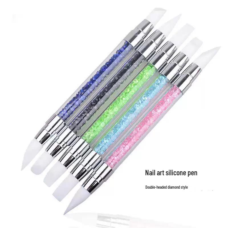 5-Piece Dual-Ended Silicone Nail Art Tools Set for Carving, Embossing, and Gel Mixing