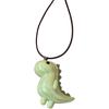 Resin Dinosaur Charm Necklace Unique Animal Pendant Clavicle Chain Vintage Long Neckchain Accessory for Women Men