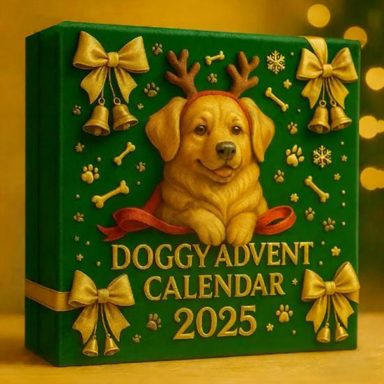 Dog Advent Calendar 24 Days Countdown Box Acrylic Puppy-Themed Ornament for Christmas Tree Multifunctional Holiday Decor for Kids And Pet Lovers