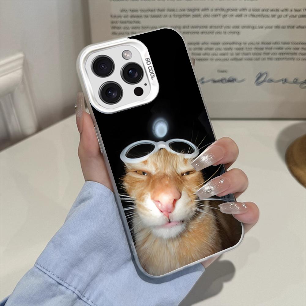 Phone Case For Iphone 17 Air 16 16e 17e 15 Plus 14 13 12 11 Pro Max Protective Funny Cute Cat Durable Fashion Anti-drop Cover