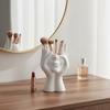 Nordic Minimalist Abstract Face Vase Ceramic Art Sculpture Tabletop Storage Tube Makeup Brush Holder Modern Home Decor Ornament