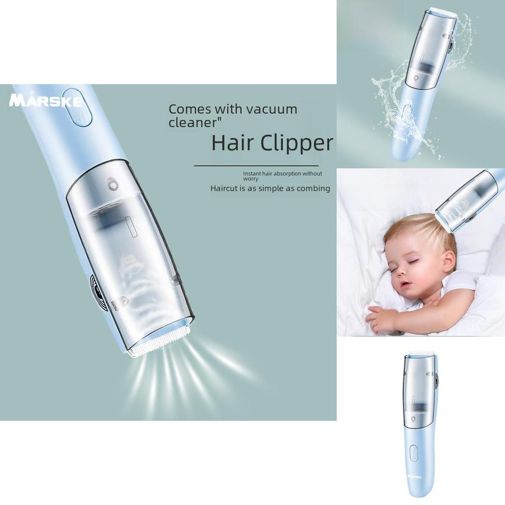 Wiederaufladbarer Baby-Haarschneider Wasserdicht USB Blaue Keramikklinge Leiser Motor